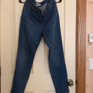 Madewell jeans 9” high rise skinny with slit ankle